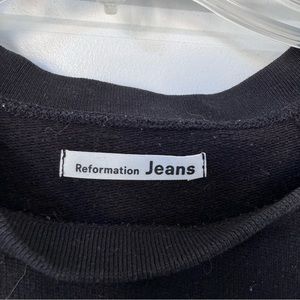 Reformation rio crew sweatshirt in black